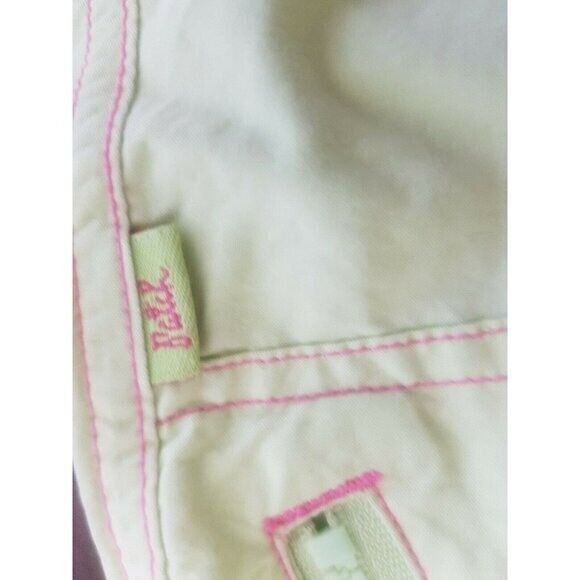 Pumpkin Patch pants Size 4 Khaki Green Pink Flowers Embroidery Easter Spring - Picture 7 of 12